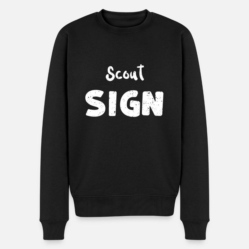 Scout Sign - Camping - Männer Premium Bio Pullover - Schwarz