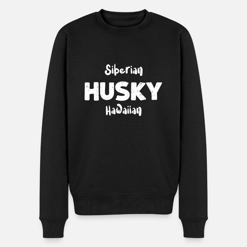 Husky sibérien hawaïen - Chiens - Pull Premium bio Homme - noir