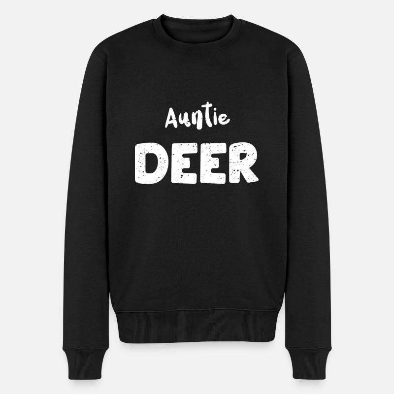 Auntie Deer - Deer - Männer Premium Bio Pullover - Schwarz