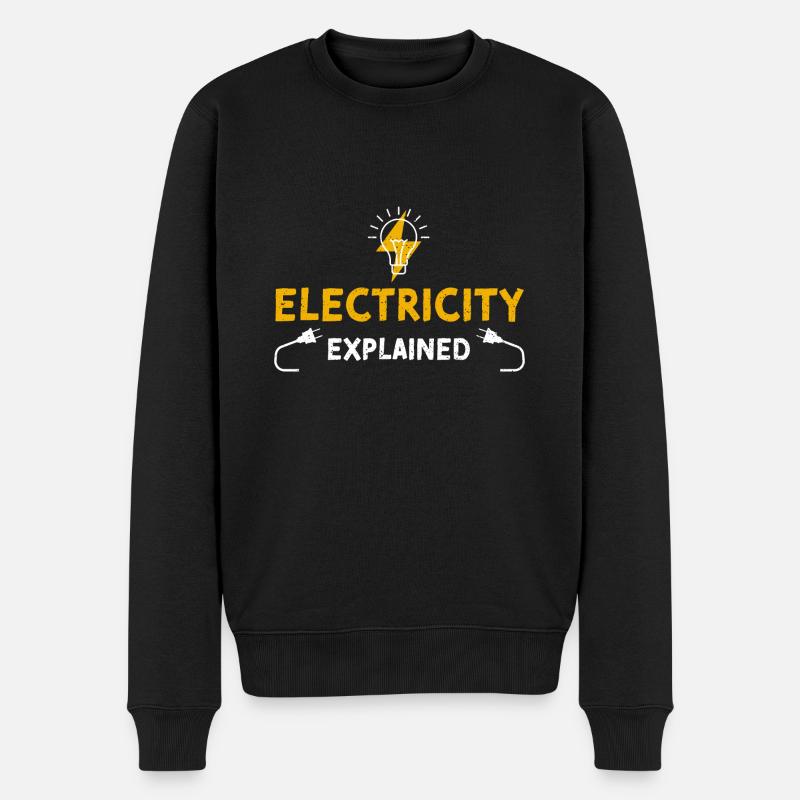 Electricity Explained - Männer Premium Bio Pullover - Schwarz