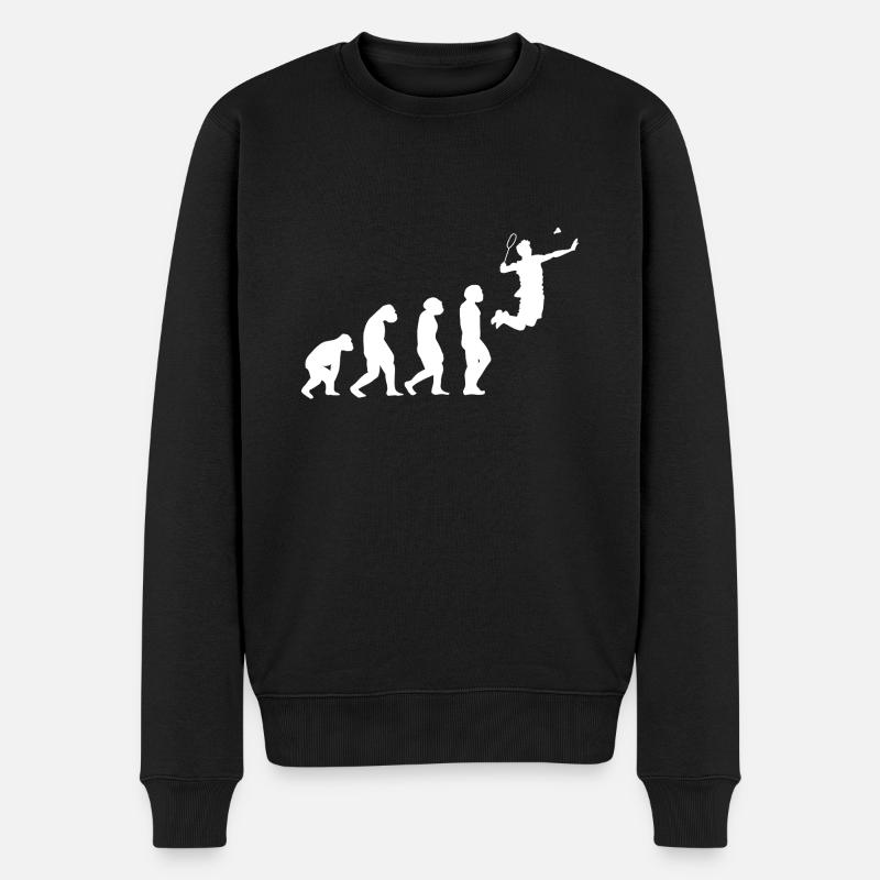 Federball Evolution Badminton - Men's Premium Organic Jumper - black