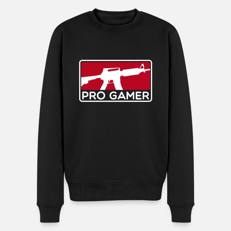 PRO GAMER - Männer Premium Bio Pullover - Schwarz