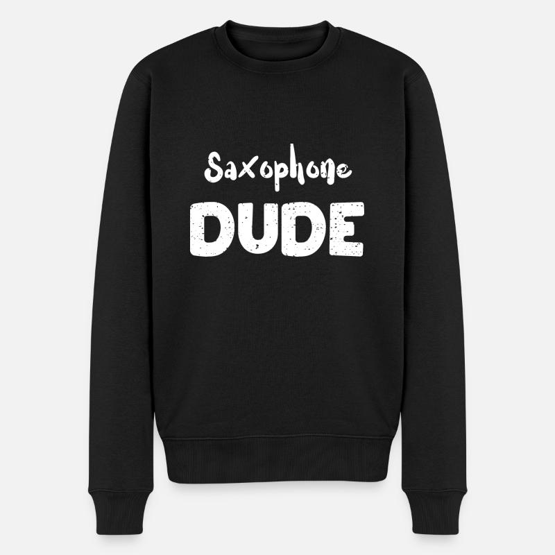 Saxophone Dude - Music - Männer Premium Bio Pullover - Schwarz