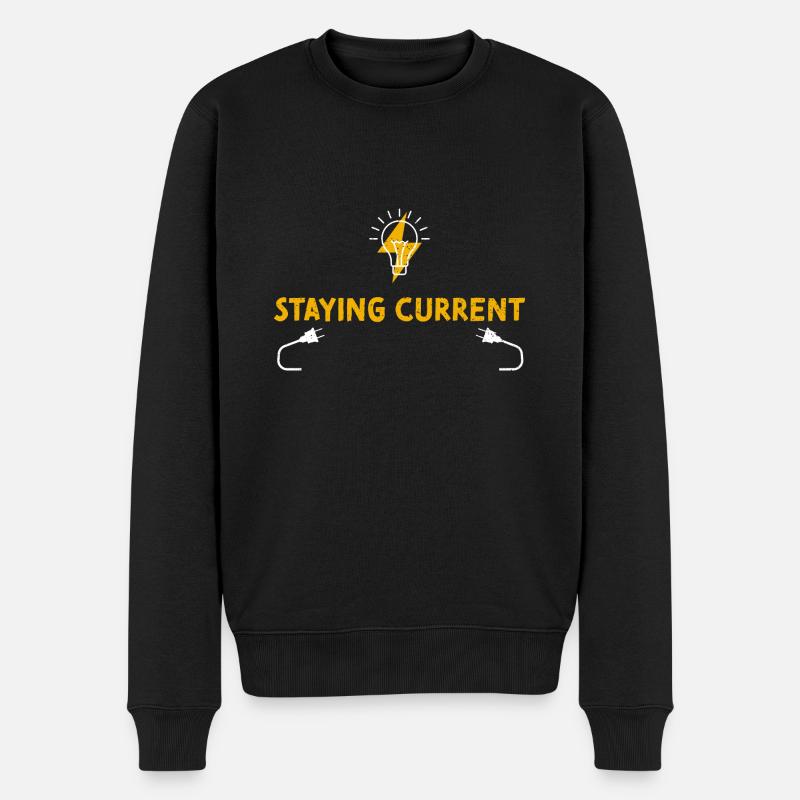 Staying Current - Electrician - Männer Premium Bio Pullover - Schwarz