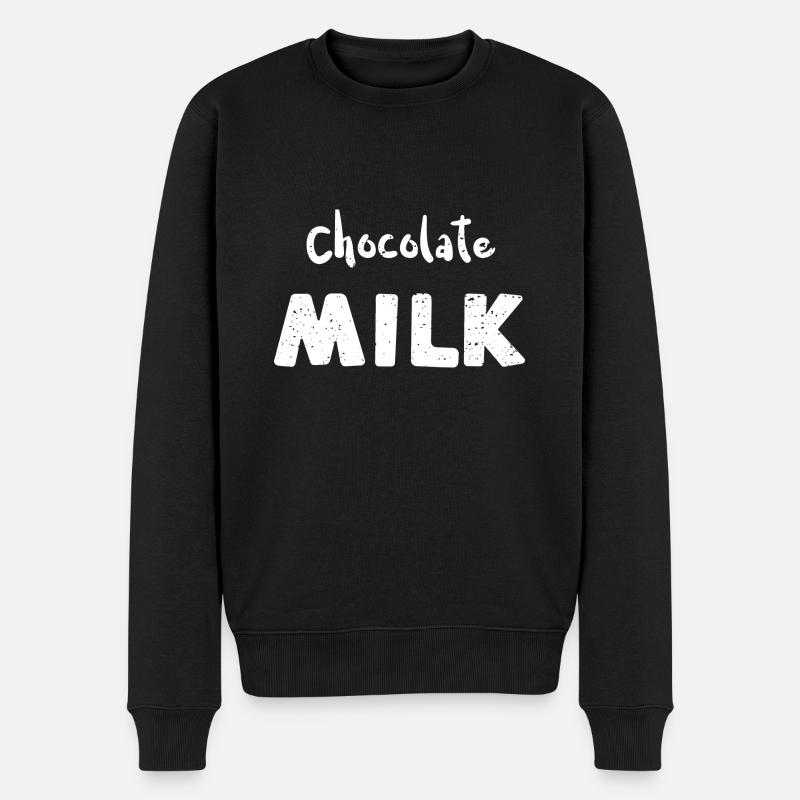 Chocolate Milk - Cow - Männer Premium Bio Pullover - Schwarz