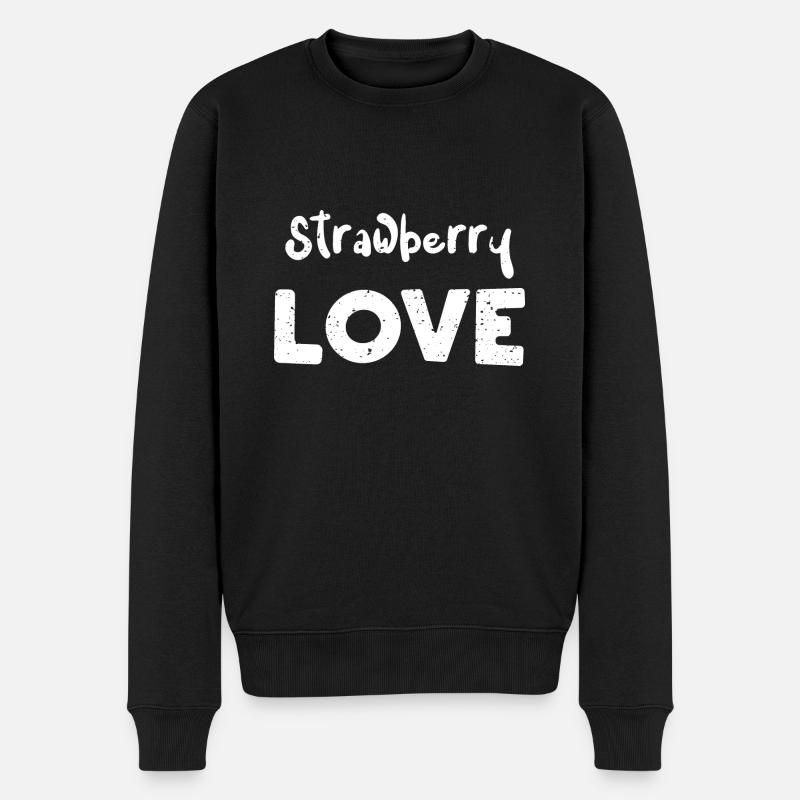 Strawberry Love - Collations - Pull Premium bio Homme - noir