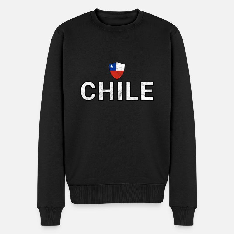 Chile - Männer Premium Bio Pullover - Schwarz