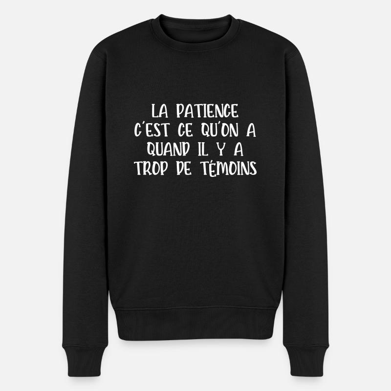la patience - Pull Premium bio Homme - noir