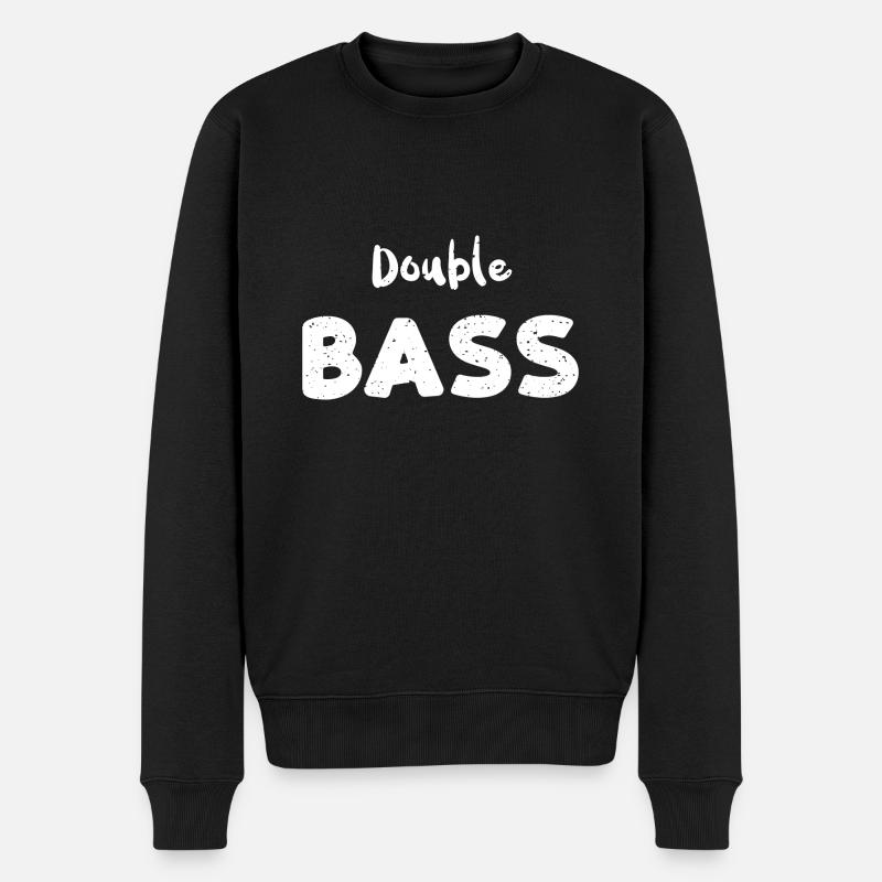 Double Bass - Guitar - Männer Premium Bio Pullover - Schwarz