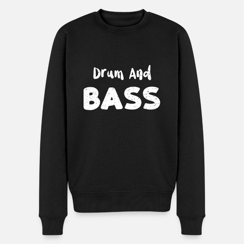 Drum And Bass - Drums - Männer Premium Bio Pullover - Schwarz