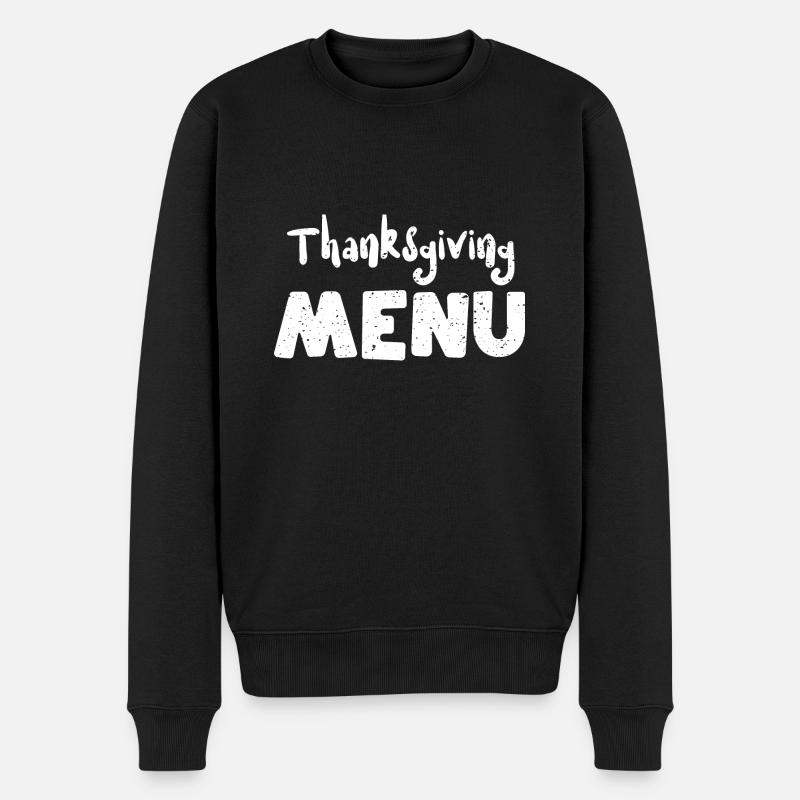 Thanksgiving Menu - Thanksgiving - Männer Premium Bio Pullover - Schwarz