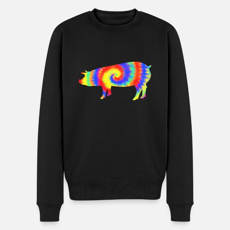 Schwein - Männer Premium Bio Pullover - Schwarz