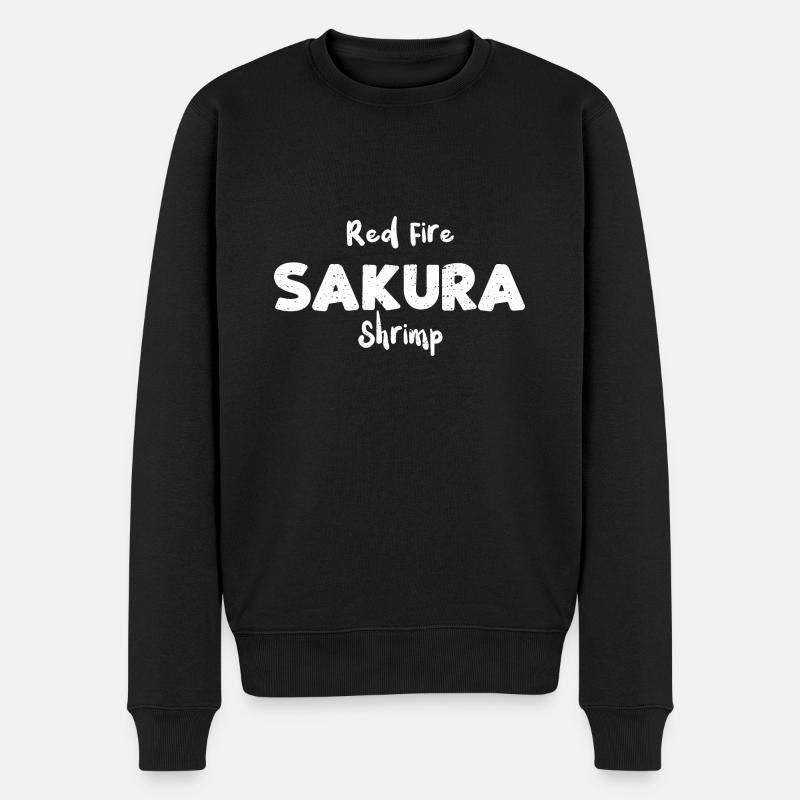 Red Fire Sakura Shrimp - Fish - Männer Premium Bio Pullover - Schwarz