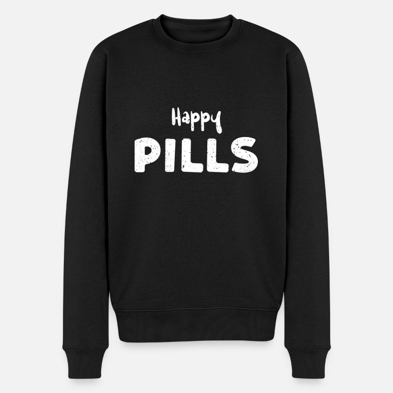 Happy Pills - Chiens - Pull Premium bio Homme - noir