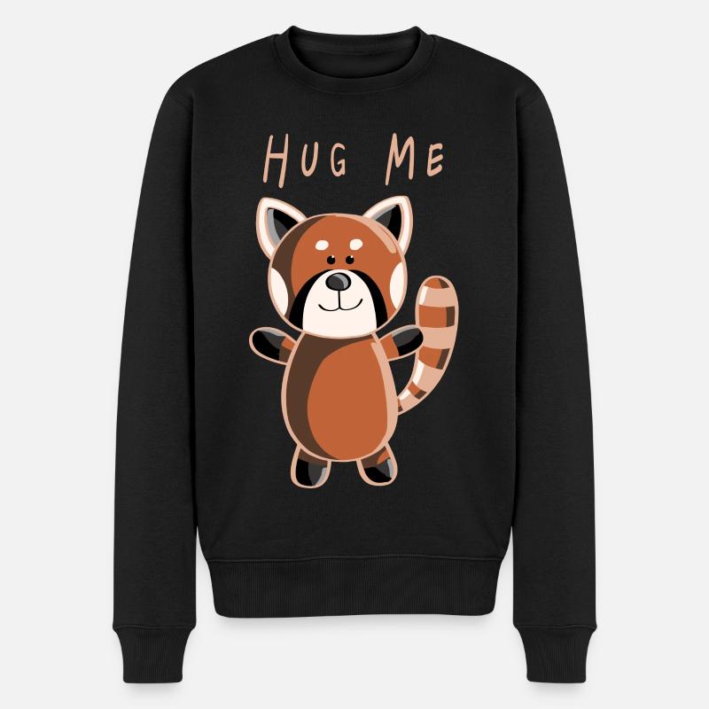 Hug Me Roter Panda - Pandas - Tier - Tiere - Männer Premium Bio Pullover - Schwarz