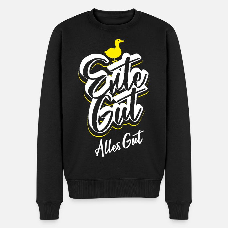 Ente Gut Alles Gut - Lustiger Spruch - Witzig - Männer Premium Bio Pullover - Schwarz