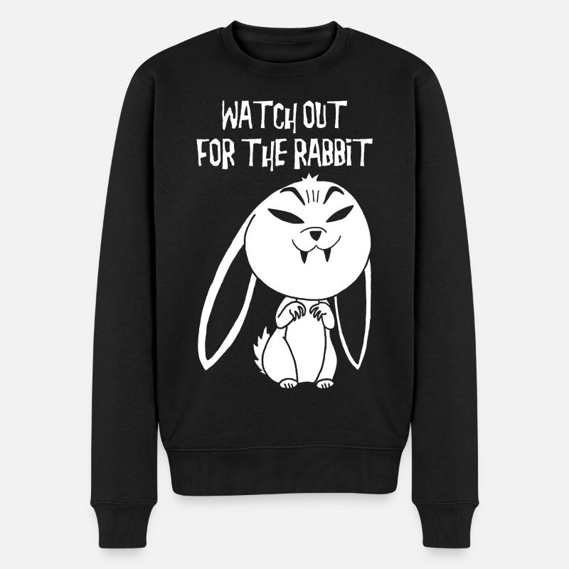 Lapin vampire blanc (anglais) - Pull Premium bio Homme - noir