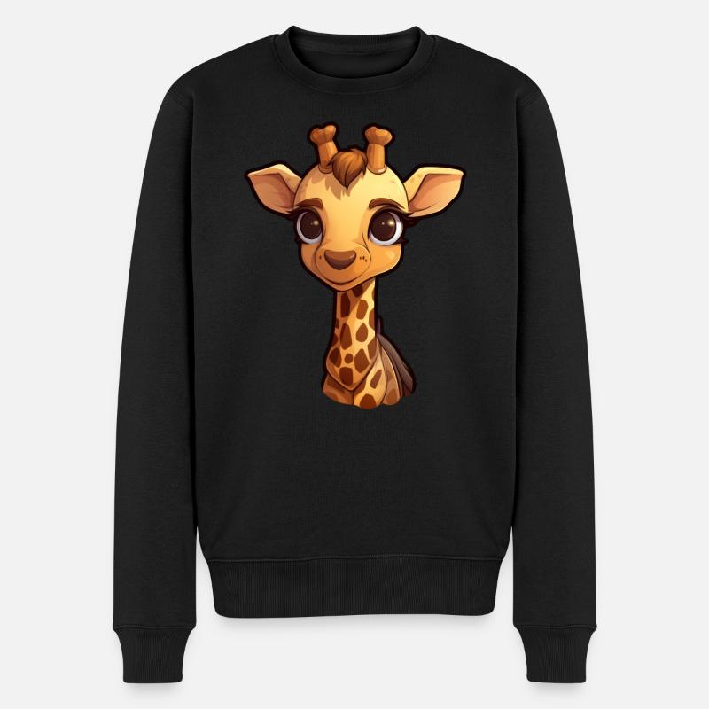 Giraffe - Männer Premium Bio Pullover - Schwarz