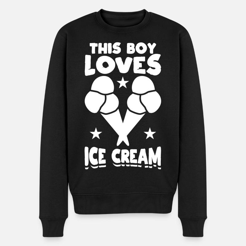 Kleiner Eiscreme Liebhaber - Männer Premium Bio Pullover - Schwarz