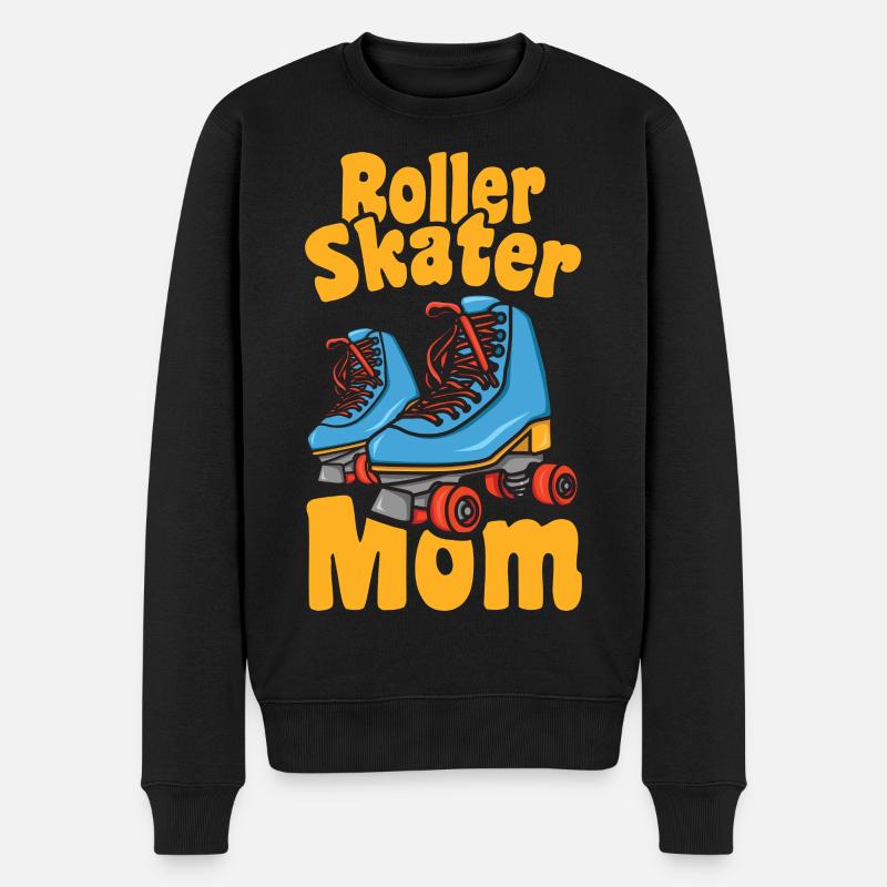 Rollschuh Mama - Männer Premium Bio Pullover - Schwarz