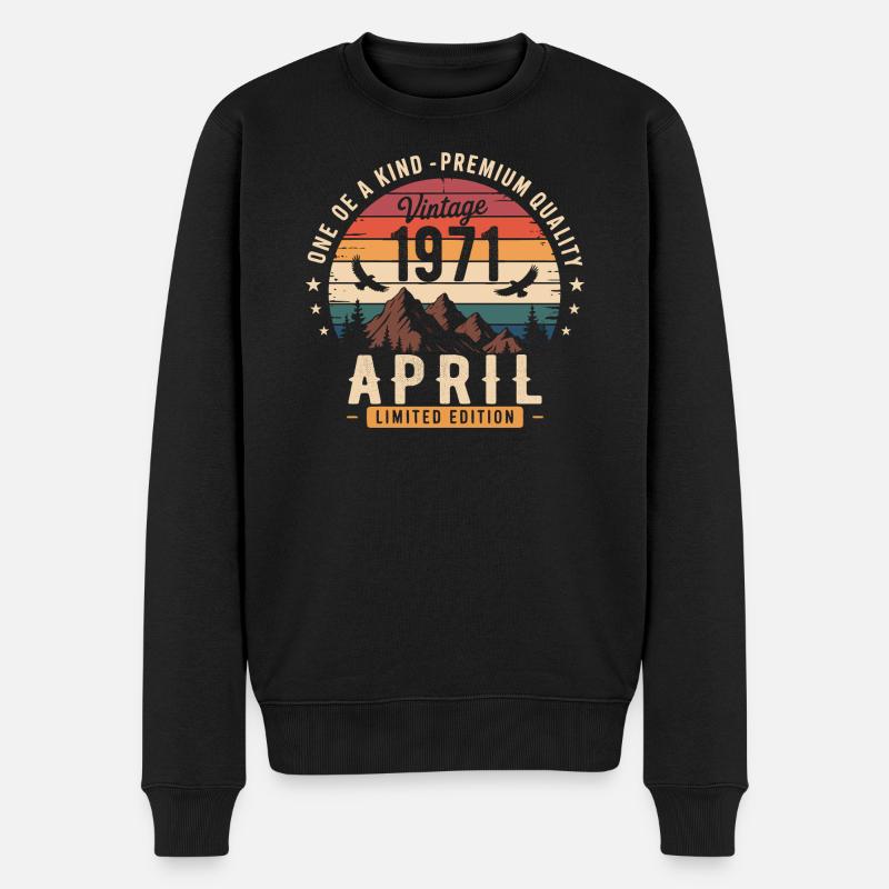 Millésime Anniversaire Avril 1971 April 1971 - Pull Premium bio Homme - noir