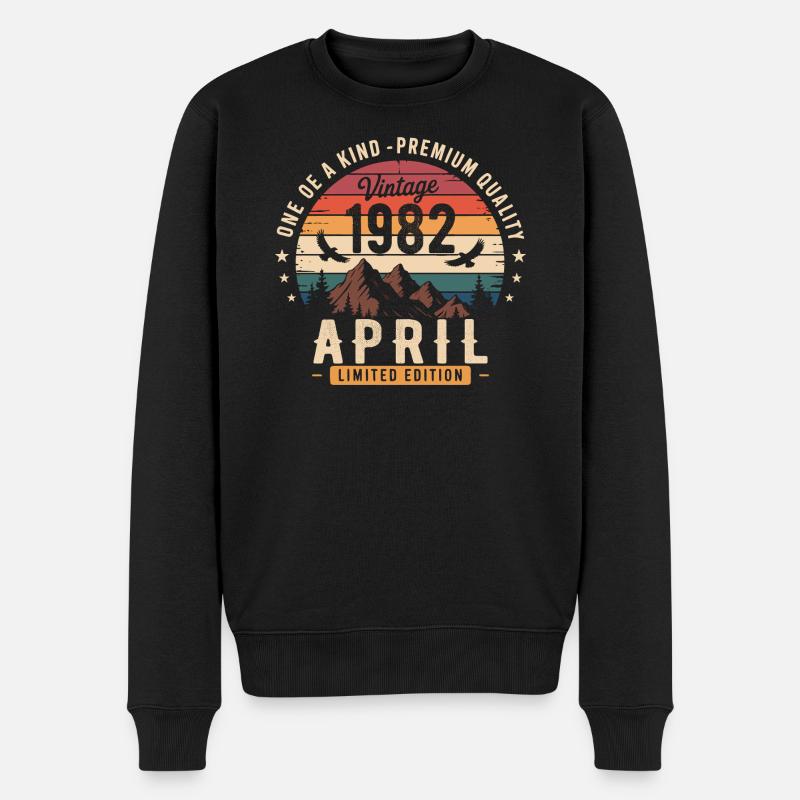 Millésime Anniversaire Avril 1982 April 1982 - Pull Premium bio Homme - noir