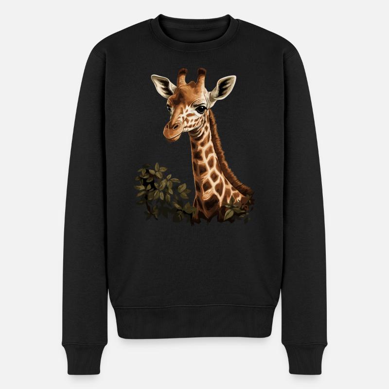 Giraffe Afrika - Männer Premium Bio Pullover - Schwarz