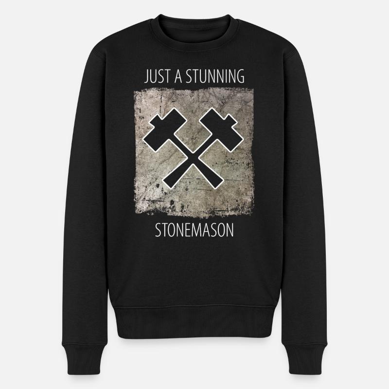 Steinmetz Steinbildhauer Spruch - Männer Premium Bio Pullover - Schwarz