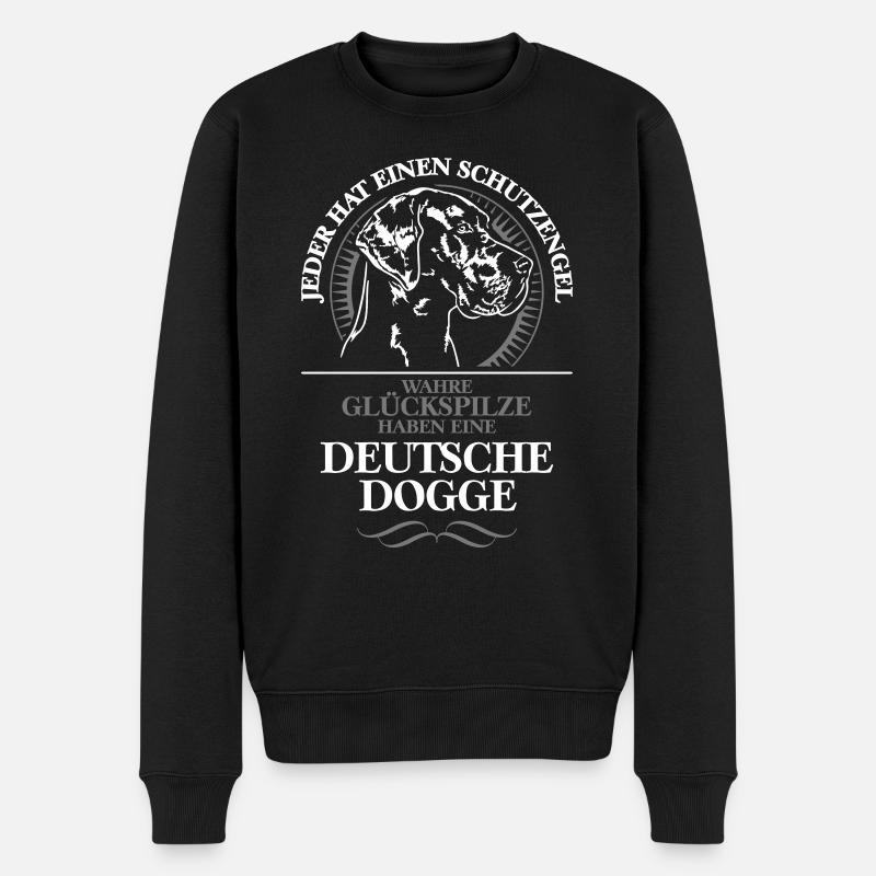 DEUTSCHE DOGGE Schutzengel WILSIGNS Geschenkidee - Männer Premium Bio Pullover - Schwarz