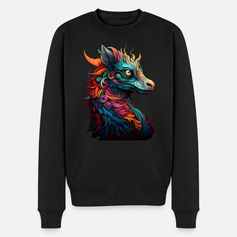 Dragon - Männer Premium Bio Pullover - Schwarz