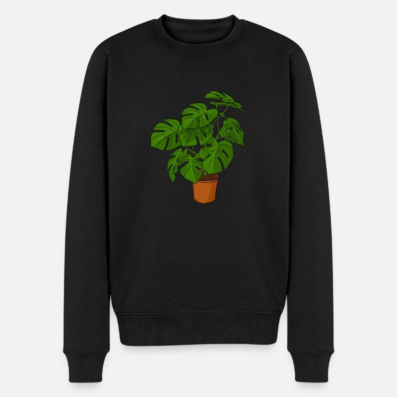Topfpflanze - Männer Premium Bio Pullover - Schwarz