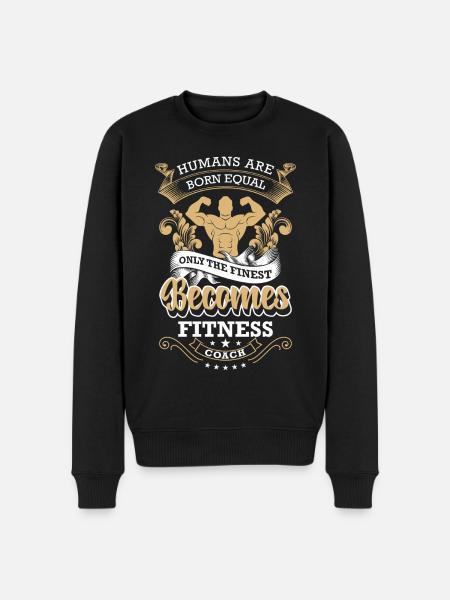 Fitness Trainer Bench Press Training - Men's Premium Organic Jumper - black