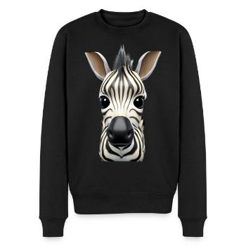 Cute zebra design - Men's Premium Organic Jumper - black - Front - Nico (187cm)
