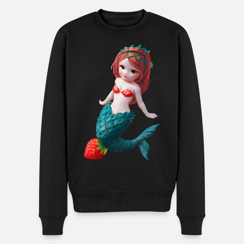 Sirène aux fraises - Pull Premium bio Homme - noir