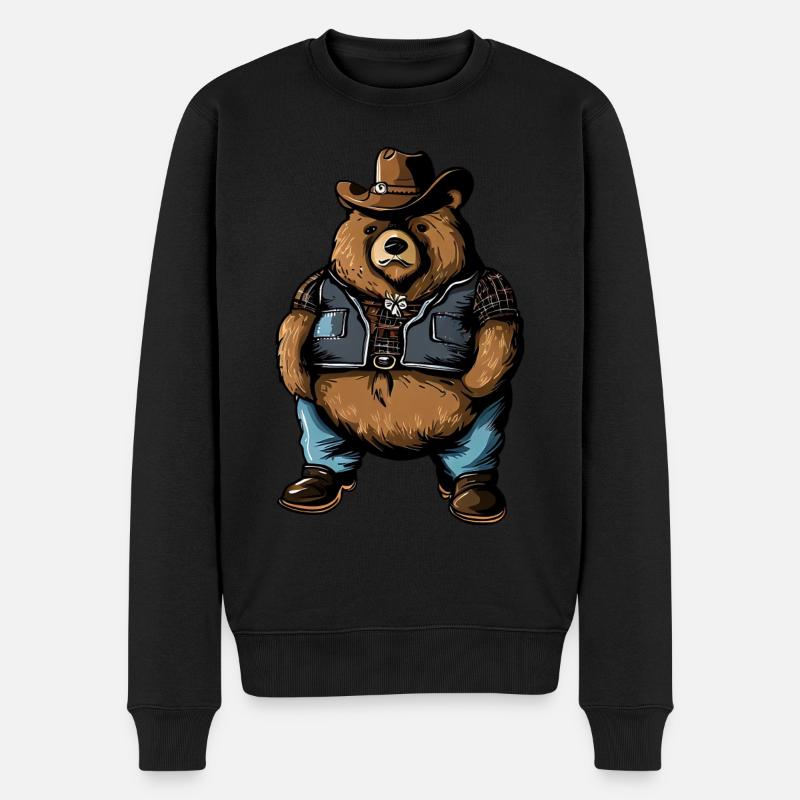 Gros cowboy ours - Pull Premium bio Homme - noir