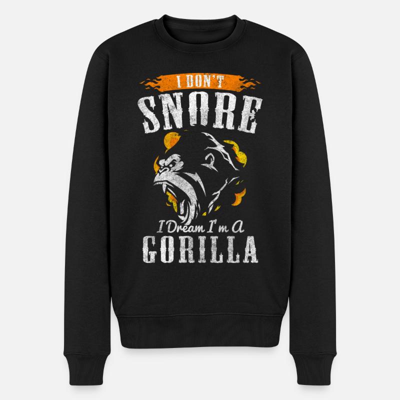 Gorilla Tier Dschungel Schimpanse - Männer Premium Bio Pullover - Schwarz