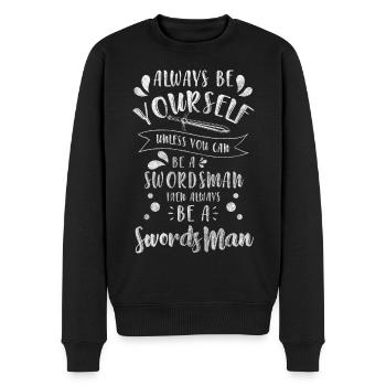 Schwertkämpfer Kampf Gladiator - Männer Premium Bio Pullover - Schwarz - Vorne - Nico (187cm)