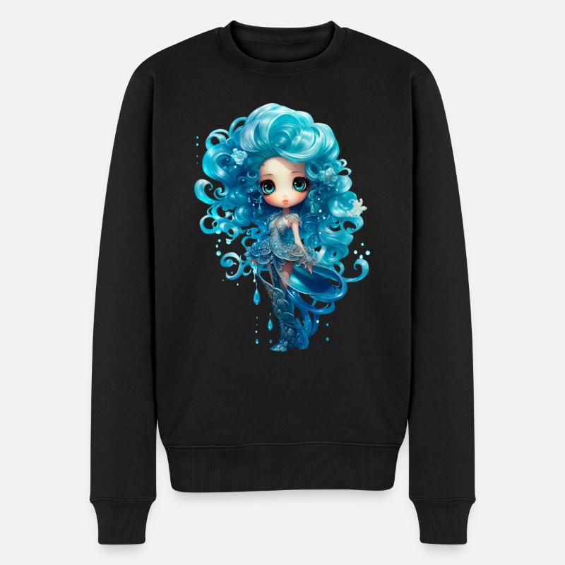 Dollie Fisch - Männer Premium Bio Pullover - Schwarz