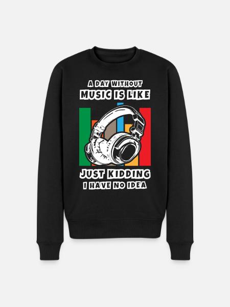 A Day Without Music - Men's Premium Organic Jumper - black