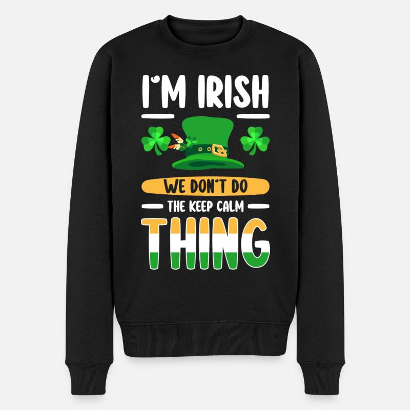 Irisch Pub Gold Celtic - Männer Premium Bio Pullover - Schwarz