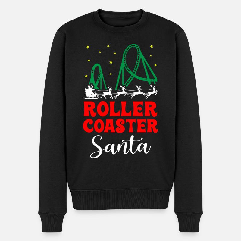 Roller Coaster Santa - Männer Premium Bio Pullover - Schwarz