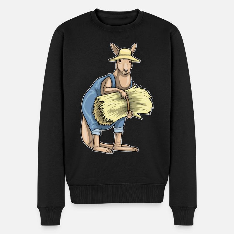 Paille Kangaroo Farmer - Pull Premium bio Homme - noir
