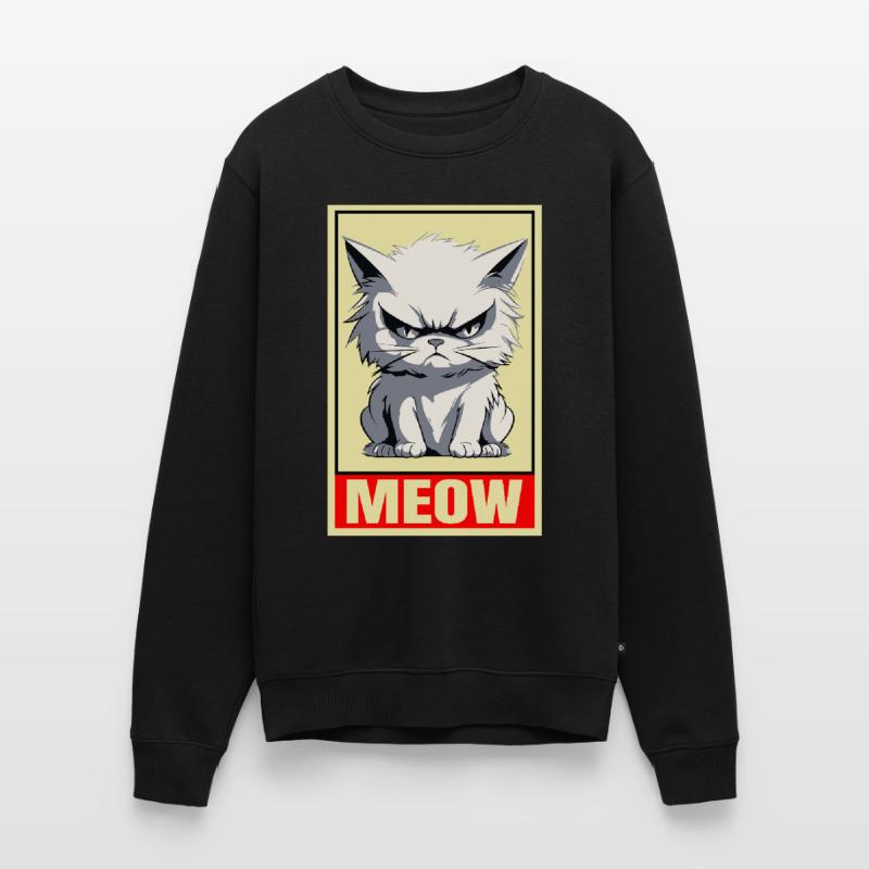 Cat Meow Grumpy Grumpy Grumpy Funny Men's Premium Organic Jumper