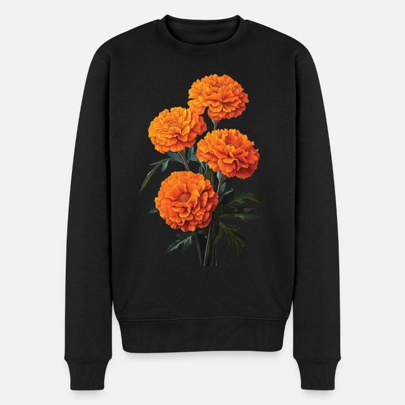 Ringelblume - Männer Premium Bio Pullover - Schwarz