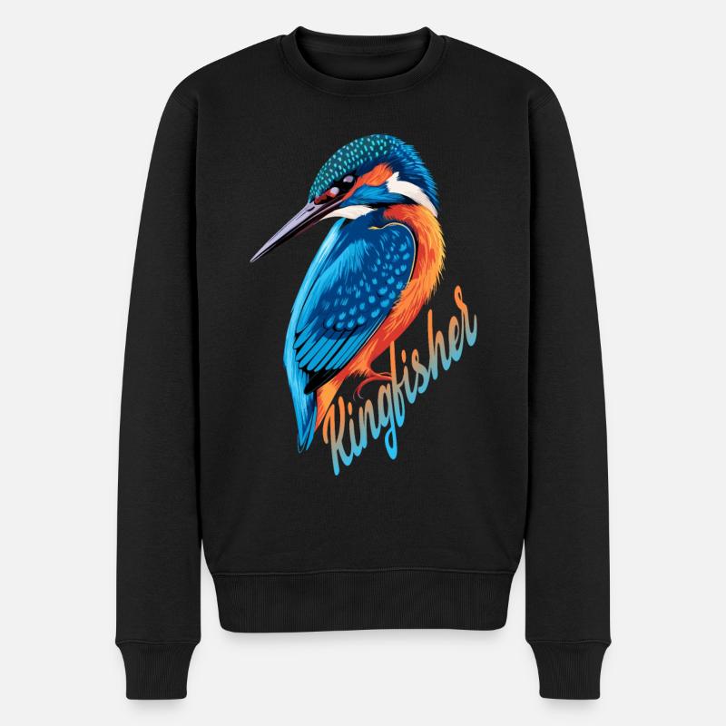 Martin-pêcheur mignon - Pull Premium bio Homme - noir