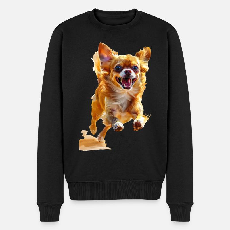 Chihuahua - Männer Premium Bio Pullover - Schwarz