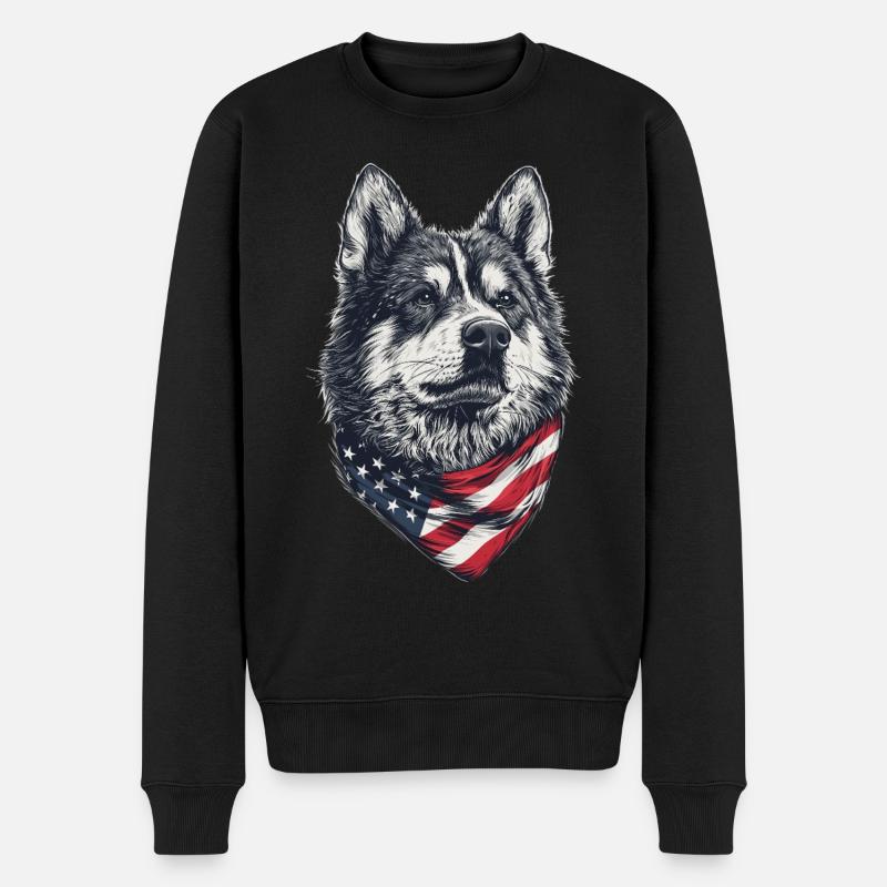 Akita - Männer Premium Bio Pullover - Schwarz