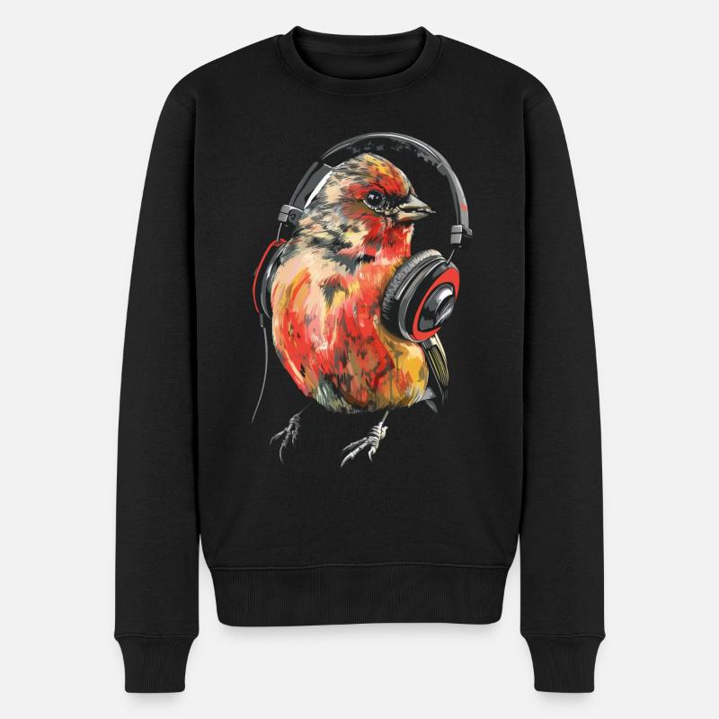 Finch Bird - Männer Premium Bio Pullover - Schwarz