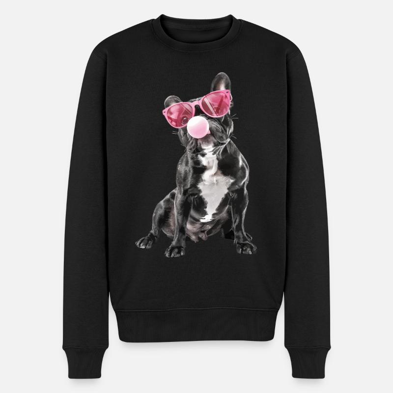 Boston Terrier - Männer Premium Bio Pullover - Schwarz