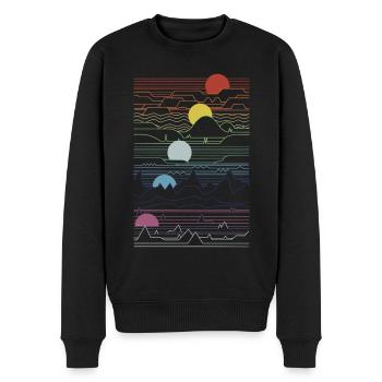 Plusieurs Sunrise Planet Geometric Retro - Pull Premium bio Homme - noir - Devant - Nico (187cm)